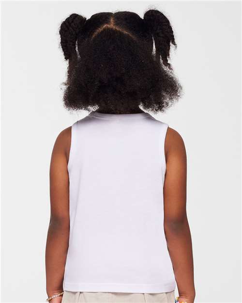 Rabbit Skins 3323 Toddler Fine Jersey Tank - White - model back