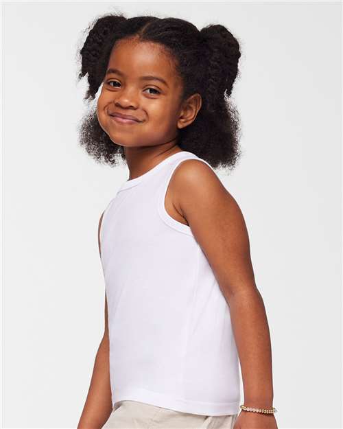Rabbit Skins 3323 Toddler Fine Jersey Tank - White - model side