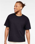 LAT 3520 Unisex Boxy Jersey Tee - Black - model front