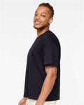LAT 3520 Unisex Boxy Jersey Tee - Black - model side