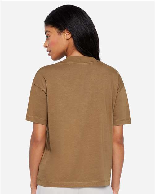 LAT 3520 Unisex Boxy Jersey Tee - Coyote Brown - model back