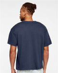LAT 3520 Unisex Boxy Jersey Tee - Denim - model back