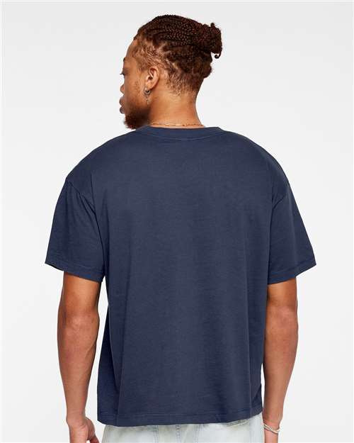 LAT 3520 Unisex Boxy Jersey Tee - Denim - model back