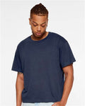 LAT 3520 Unisex Boxy Jersey Tee - Denim - model front