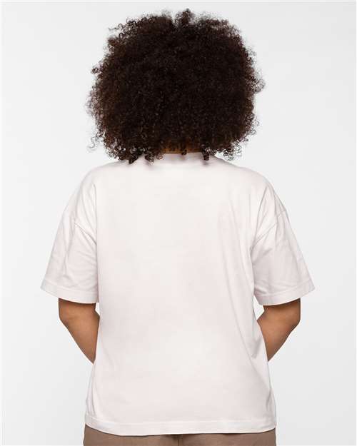 LAT 3520 Unisex Boxy Jersey Tee - Porcelain - model back