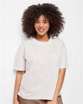 LAT 3520 Unisex Boxy Jersey Tee - Porcelain - model front