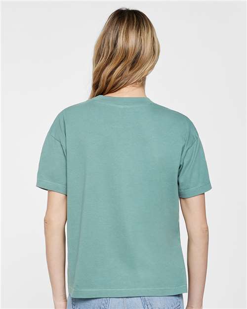 LAT 3520 Unisex Boxy Jersey Tee - Saltwater - model back