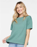 LAT 3520 Unisex Boxy Jersey Tee - Saltwater - model front