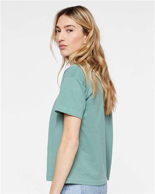 LAT 3520 Unisex Boxy Jersey Tee - Saltwater - model side