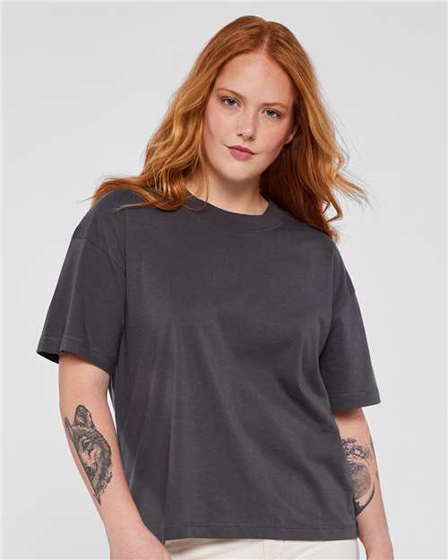 LAT 3520 Unisex Boxy Jersey Tee - Slate - model front