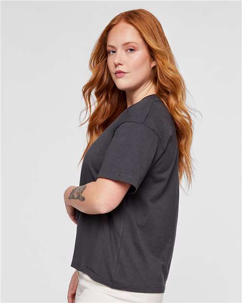 LAT 3520 Unisex Boxy Jersey Tee - Slate - model side