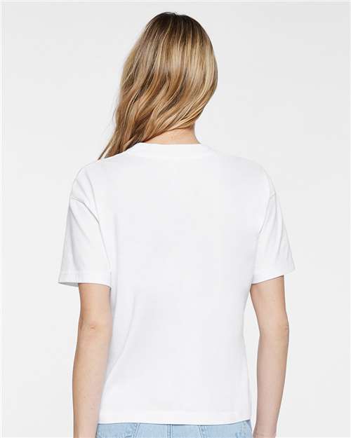 LAT 3520 Unisex Boxy Jersey Tee - White - model back