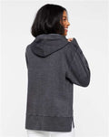 LAT 3536 Women's Vintage Wash Hoodie Sweatshirt - Washed Black - model back