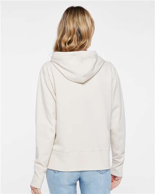 LAT 3536 Women's Vintage Wash Hoodie Sweatshirt - Washed Natural - model back