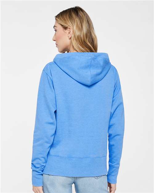 LAT 3536 Women's Vintage Wash Hoodie Sweatshirt - Washed Tradewind - model back