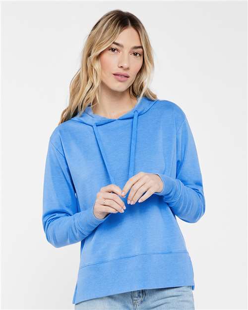 LAT 3536 Women's Vintage Wash Hoodie Sweatshirt - Washed Tradewind - model front