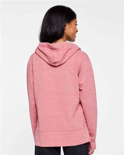 LAT 3536 Women's Vintage Wash Hoodie Sweatshirt - Weathered Mauvelous - model back