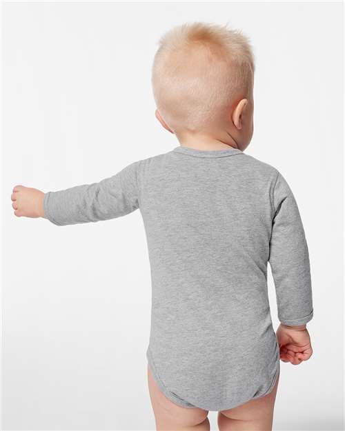 Rabbit Skins 4421 Infant Fine Jersey Long Sleeve Bodysuit - Heather - model back