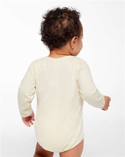 Rabbit Skins 4421 Infant Fine Jersey Long Sleeve Bodysuit - Natural - model back