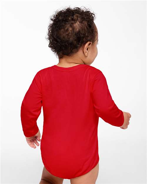 Rabbit Skins 4421 Infant Fine Jersey Long Sleeve Bodysuit - Red - model back