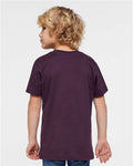 LAT 6101 Youth Fine Jersey Tee - Plum - model back