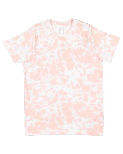 LAT 6101 Youth Fine Jersey Tee - Rose Tie Dye - front