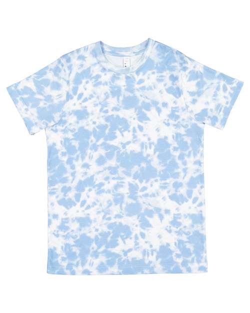 LAT 6101 Youth Fine Jersey Tee - Sky Tie Dye - front
