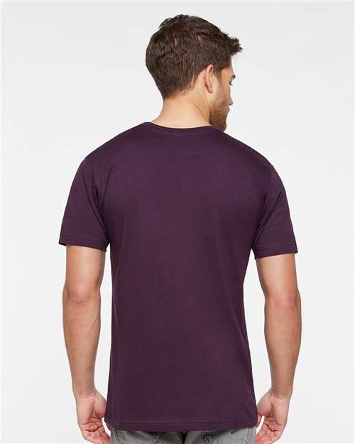 LAT 6901 Unisex Fine Jersey Tee - Plum - model back