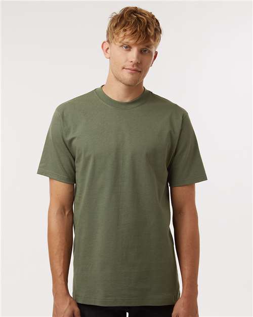 Tultex 299 Unisex Heavyweight Street T-Shirt - Military Green - model front