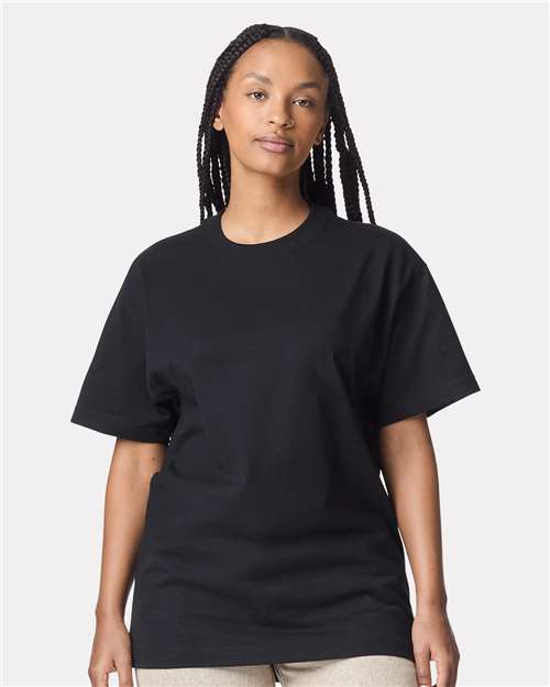 American Apparel 9001 Unisex Super Heavyweight Tee - Black - model front