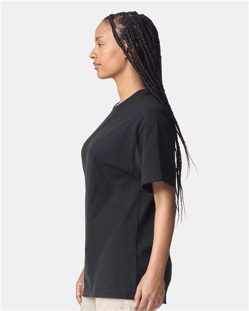 American Apparel 9001 Unisex Super Heavyweight Tee - Black - model side