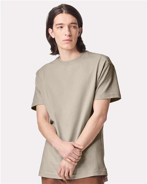 American Apparel 9001 Unisex Super Heavyweight Tee - Bone - model front