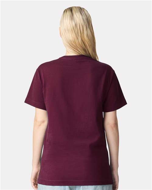 American Apparel 9001 Unisex Super Heavyweight Tee - Burgundy - model back