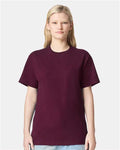 American Apparel 9001 Unisex Super Heavyweight Tee - Burgundy - model front