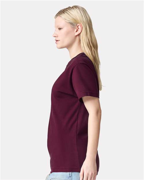American Apparel 9001 Unisex Super Heavyweight Tee - Burgundy - model side