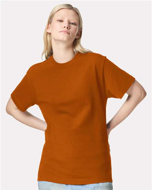 American Apparel 9001 Unisex Super Heavyweight Tee - Rust - model front