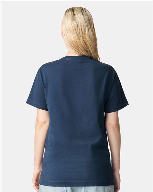 American Apparel 9001 Unisex Super Heavyweight Tee - Sea Blue - model back