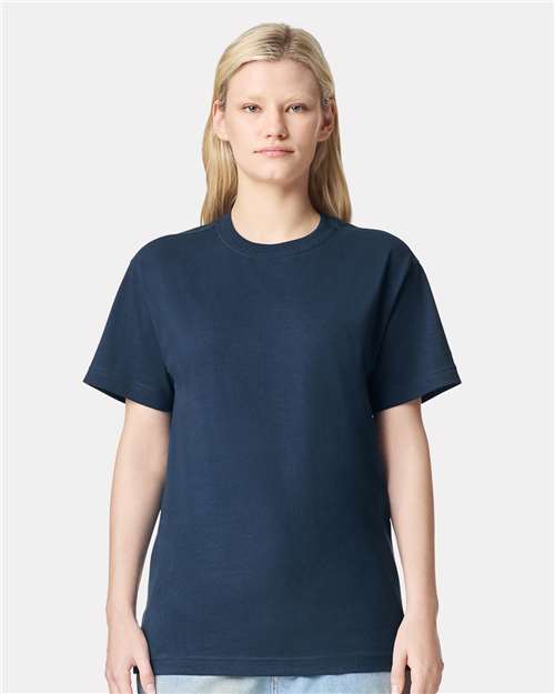 American Apparel 9001 Unisex Super Heavyweight Tee - Sea Blue - model front