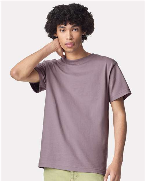 American Apparel 9001 Unisex Super Heavyweight Tee - Smokey Violet - model front