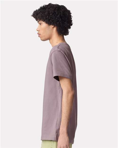 American Apparel 9001 Unisex Super Heavyweight Tee - Smokey Violet - model side