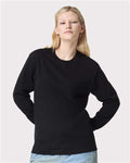 American Apparel 9410 Unisex Super Heavyweight Long Sleeve Pocket Tee - Black - model front