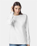 American Apparel 9410 Unisex Super Heavyweight Long Sleeve Pocket Tee - White - model front