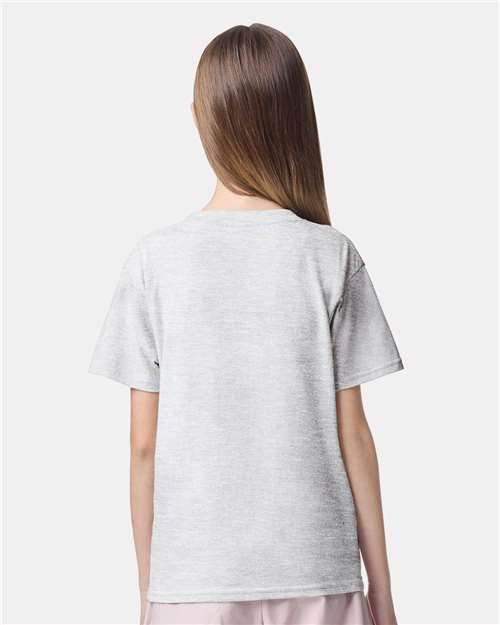 American Apparel 2001Y Youth Fine Jersey Tee - Ash Grey - model back