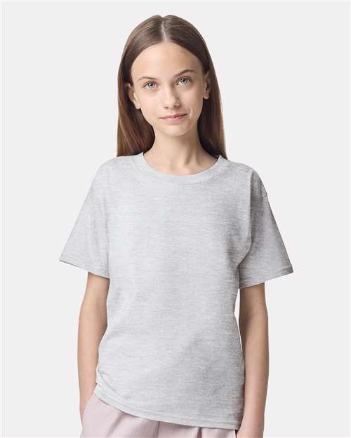 American Apparel 2001Y Youth Fine Jersey Tee - Ash Grey - model front