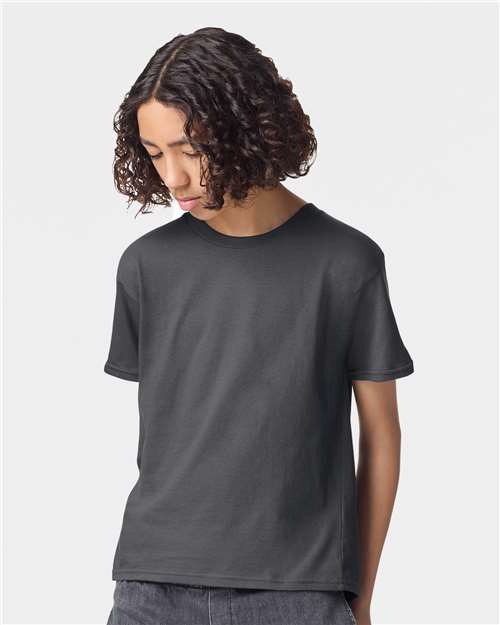 American Apparel 2001Y Youth Fine Jersey Tee - Asphalt - model front
