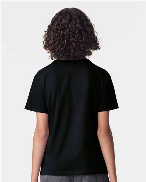 American Apparel 2001Y Youth Fine Jersey Tee - Black - model back