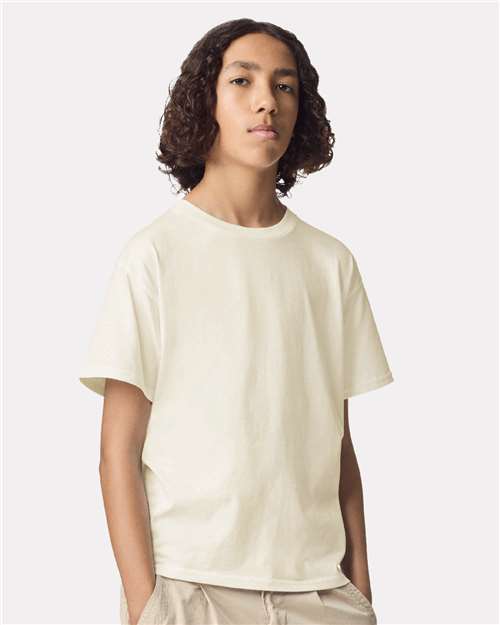 American Apparel 2001Y Youth Fine Jersey Tee - Cream - model front