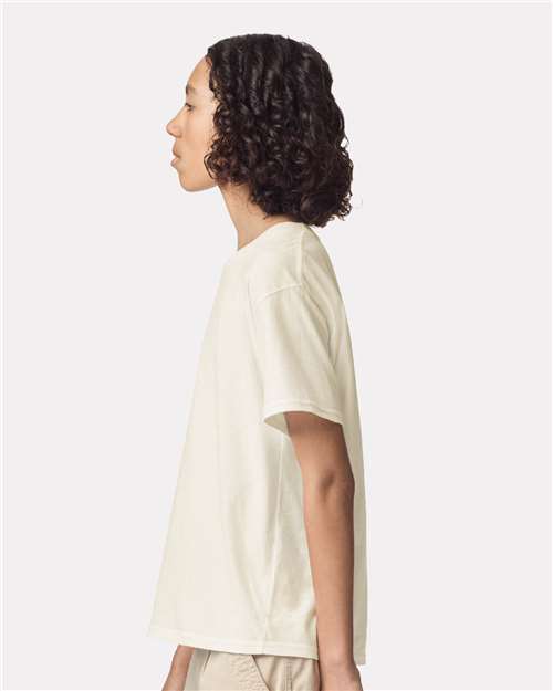 American Apparel 2001Y Youth Fine Jersey Tee - Cream - model side