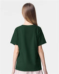 American Apparel 2001Y Youth Fine Jersey Tee - Forest - model back