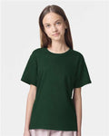 American Apparel 2001Y Youth Fine Jersey Tee - Forest - model front